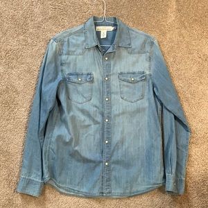 Light blue denim button up shirt. Barely worn